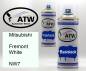 Preview: Mitsubishi, Fremont White, NW7: 400ml Sprühdose + 400ml Klarlack - Set, von ATW Autoteile West.